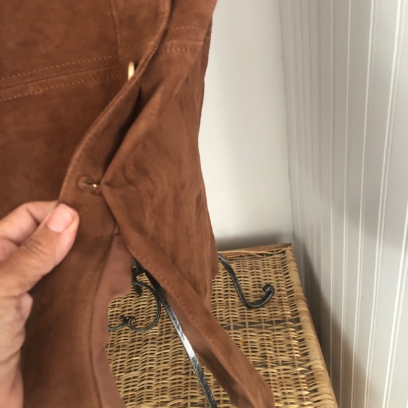 Vintage Rust Classic Genuine Suede  Talbots MIDI Lined  Skirt - Picture 3 of 5